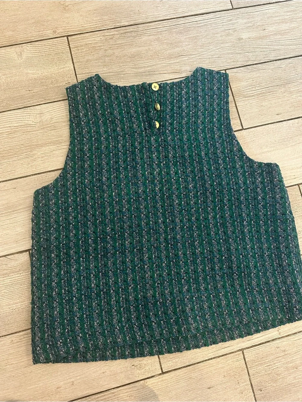 J. Crew Ribbed Sleeveless Knit Tank in Teal and Blue